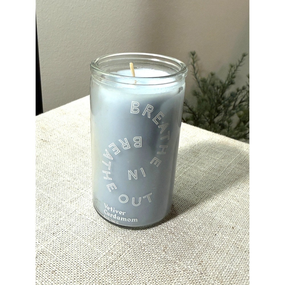 Paddywax Vetiver Cardamom Scented Candle 5oz‎ Light Blue Glass Jar SP0508 NEW